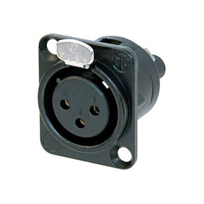 Neutrik NC3FD-S-1-B Sort XLR-stik - Panelmontering 3-polig Neutrik NC3FD-S-1-B Sort XLR-stik - Panelmontering 3-polig