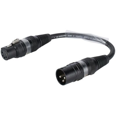 Sommer Cable Adapterkabel - Fleksibel 15cm XLR 3-pol til 5-pol Sort Sommer Cable Adapterkabel - Fleksibel 15cm XLR 3-pol til 5-pol Sort
