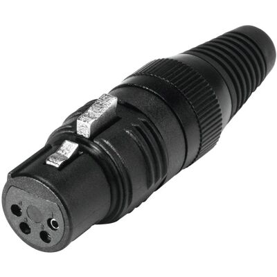 HICON XLR-Stecker - Schwarz - 4-polig - Robustes Metallgehäuse HICON XLR-Stecker - Schwarz - 4-polig - Robustes Metallgehäuse