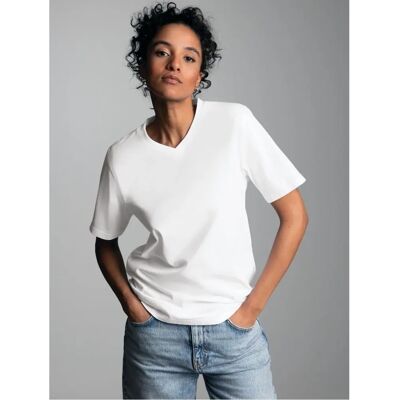 TRIGEMA DELUXE Katoenen V-Hals T-Shirt - Kleding TRIGEMA DELUXE Katoenen V-Hals T-Shirt - Kleding