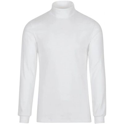 TRIGEMA S Weiß Klassischer Baumwoll Rollkragenpullover TRIGEMA S Weiß Klassischer Baumwoll Rollkragenpullover