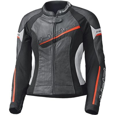 Veste de cuir de moto Held Debbie II - Noir/Blanc/Rouge - Vêtements pour femmes - Publicité Veste de cuir de moto Held Debbie II - Noir/Blanc/Rouge - Vêtements pour femmes - Publicité