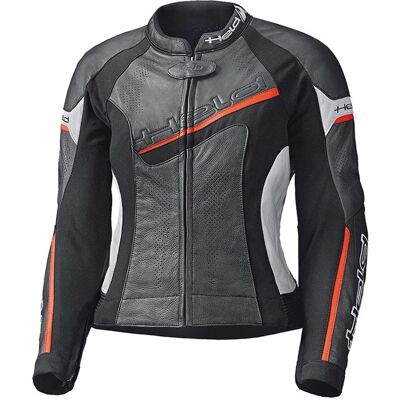 Veste en cuir Held Debbie II - Noir, Blanc, Rouge - Vêtements moto - Publicité Veste en cuir Held Debbie II - Noir, Blanc, Rouge - Vêtements moto - Publicité