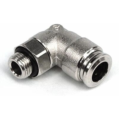 Aquatuning 8mm G1/8 Steckanschluss 90° drehbar komplett vernickelt Aquatuning 8mm G1/8 Steckanschluss 90° drehbar komplett vernickelt
