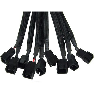 Cavo a Y Phobya 3Pin Molex a 9x 3Pin Molex 60cm - nero - Cavo a Y per ventole Cavo a Y Phobya 3Pin Molex a 9x 3Pin Molex 60cm - nero - Cavo a Y per ventole