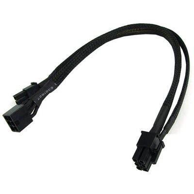Phobya PCI-E Stromadapter - 6Pin auf 8Pin, 30cm, Schwarz Phobya PCI-E Stromadapter - 6Pin auf 8Pin, 30cm, Schwarz