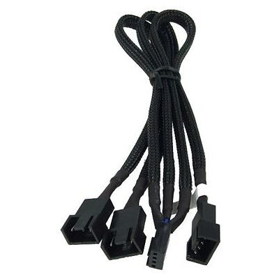 Phobya 4Pin PWM a 3x 4Pin PWM 30cm - Cavo Y Nero Phobya 4Pin PWM a 3x 4Pin PWM 30cm - Cavo Y Nero