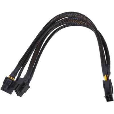 Phobya Y-Kabel 8Pin Buchse auf 2x 6+2Pin Stecker - Schwarz Phobya Y-Kabel 8Pin Buchse auf 2x 6+2Pin Stecker - Schwarz