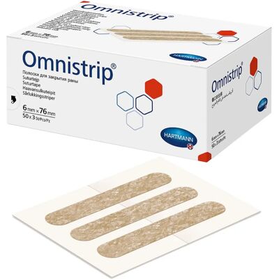 Omnistrip Bande de suture hypoallergénique 76x6mm - Paul Hartmann - Publicité Omnistrip Bande de suture hypoallergénique 76x6mm - Paul Hartmann - Publicité