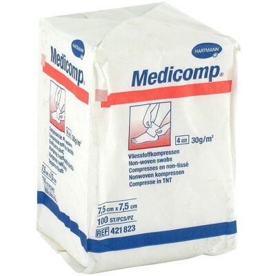 Paul Hartmann AG Medicomp Niet-steriele Wondcompressen 7,5x7,5cm Paul Hartmann AG Medicomp Niet-steriele Wondcompressen 7,5x7,5cm
