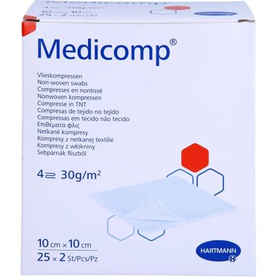 Medicomp Sterile Vlieskompressen - 10x10cm - 50 Stück Medicomp Sterile Vlieskompressen - 10x10cm - 50 Stück
