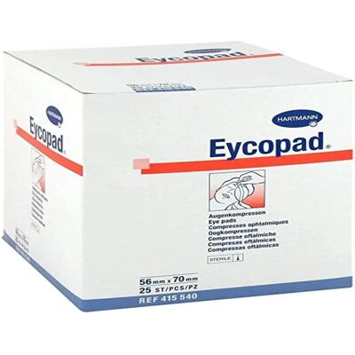 Hartmann Eycopad Oogkompressen - 56x70mm Steriel 25 stuks Hartmann Eycopad Oogkompressen - 56x70mm Steriel 25 stuks