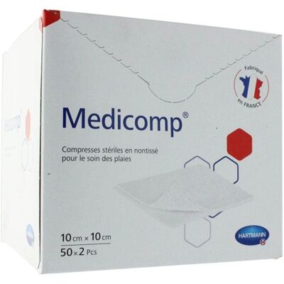HARTMANN Medicomp Compresses Non Tissées 10x10cm - 50x2 - Publicité HARTMANN Medicomp Compresses Non Tissées 10x10cm - 50x2 - Publicité