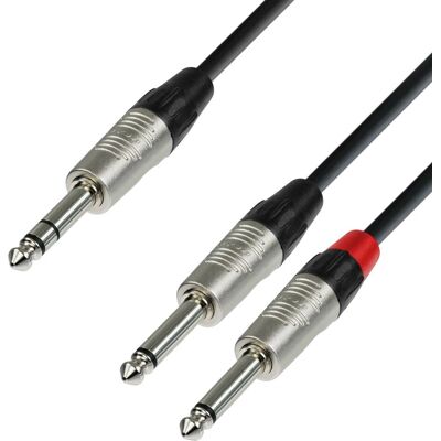 Adam Hall K4 YVPP 0090 Audiokabel - 0,9m, Zwart, Stereo/Mono Adam Hall K4 YVPP 0090 Audiokabel - 0,9m, Zwart, Stereo/Mono