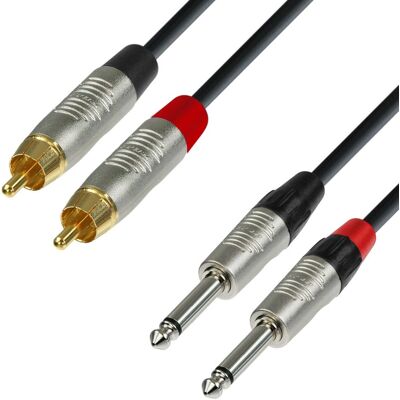 Adam Hall K4 TPC 0090 - 0,9m ljudkabel med RCA & 6,35mm mono jack Adam Hall K4 TPC 0090 - 0,9m ljudkabel med RCA & 6,35mm mono jack