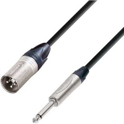 Adam Hall K5 MMP 0300 Audio Cable - 3m XLR & 6.35mm Mono Jack - Black & Silver Adam Hall K5 MMP 0300 Audio Cable - 3m XLR & 6.35mm Mono Jack - Black & Silver