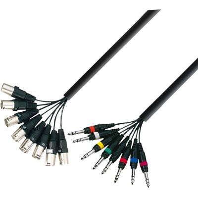 Adam Hall K3 L8 MV 0300 - 8 x XLR till 8 x TRS 6,3mm Kabel - 3m Adam Hall K3 L8 MV 0300 - 8 x XLR till 8 x TRS 6,3mm Kabel - 3m