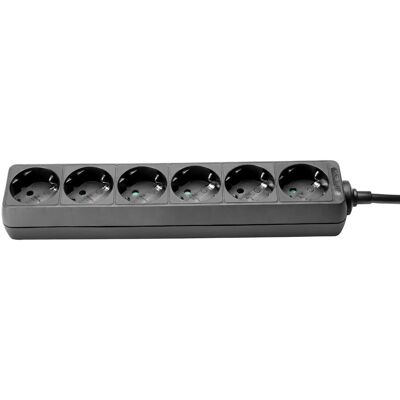Adam Hall 8747 X 6 Verlengsnoer - 6 Stopcontacten - 1,4m - Zwart Adam Hall 8747 X 6 Verlengsnoer - 6 Stopcontacten - 1,4m - Zwart