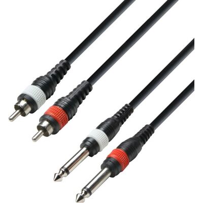 Adam Hall Kabel K3 TPC 0600 M - Audio kabel 2 x RCA samecestné na 2 x 6,3 mm mono jack, 6 m Adam Hall Kabel K3 TPC 0600 M - Audio kabel 2 x RCA samecestné na 2 x 6,3 mm mono jack, 6 m