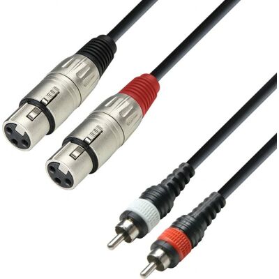 Adam Hall K3 TFC 0100 - Audio kabel - 2 RCA samec s 2 XLR samicemi - 1m Adam Hall K3 TFC 0100 - Audio kabel - 2 RCA samec s 2 XLR samicemi - 1m