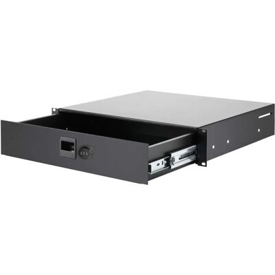 Adam Hall 87402 CL Rackladen 2U - Staal, Zwart, Slot Adam Hall 87402 CL Rackladen 2U - Staal, Zwart, Slot