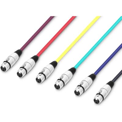 Adam Hall Cables 3 STAR MMF 0100 SET - Set di 6 cavi microfono, 1 m, XLR femmina a XLR maschio Adam Hall Cables 3 STAR MMF 0100 SET - Set di 6 cavi microfono, 1 m, XLR femmina a XLR maschio