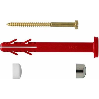 TOX - 045701341 - Branco/Cromo - 80 mm - Screw and wall plug kit TOX - 045701341 - Branco/Cromo - 80 mm - Screw and wall plug kit