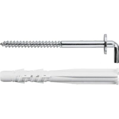 TOX 051701421 - Kit de buchas e gancho - 8x80mm - Branco TOX 051701421 - Kit de buchas e gancho - 8x80mm - Branco