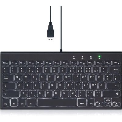 Perixx PERIBOARD-429 Compact USB QWERTZ Zwarte Toetsenbord Perixx PERIBOARD-429 Compact USB QWERTZ Zwarte Toetsenbord