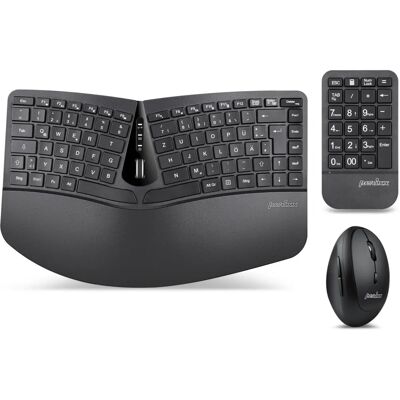 Perixx Periduo-606a De 3-In-1 Keyboard Mouse Set - Ergonomic Wireless Perixx Periduo-606a De 3-In-1 Keyboard Mouse Set - Ergonomic Wireless