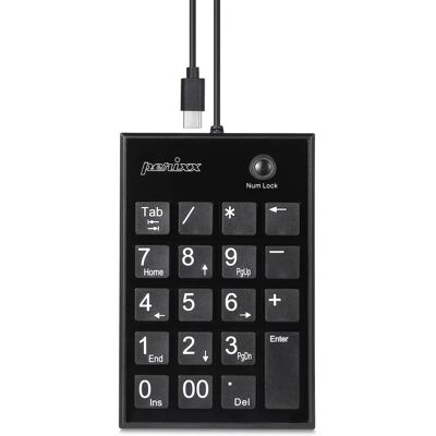 Perixx PPD-202C USB C Numerisk tangentbord 19 tangenter 2 USB-portar - Svart Perixx PPD-202C USB C Numerisk tangentbord 19 tangenter 2 USB-portar - Svart