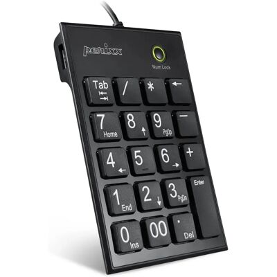 Perixx PERIPAD-202 H B Numeriek Toetsenbord - 2 USB Hubs Perixx PERIPAD-202 H B Numeriek Toetsenbord - 2 USB Hubs