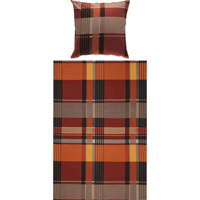 Erwin Müller - Mako-Satin Bettwäsche - Orange - Karo - Bedding Erwin Müller - Mako-Satin Bettwäsche - Orange - Karo - Bedding