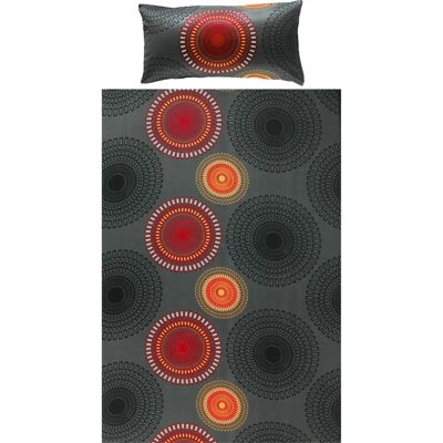 REDBEST - Satin Bettwäsche - orange - grau - Bedding REDBEST - Satin Bettwäsche - orange - grau - Bedding