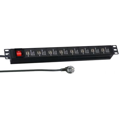 EFB Elektronik EK631USB.1 Verlengkabel - 16 USB-A, 3m, Zwart EFB Elektronik EK631USB.1 Verlengkabel - 16 USB-A, 3m, Zwart