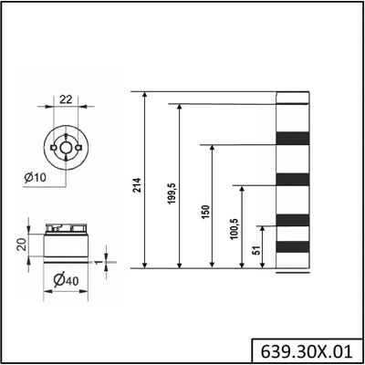 Werma KS40 Signalturm - Multi-Farben LED, 24V, 3 Elemente Werma KS40 Signalturm - Multi-Farben LED, 24V, 3 Elemente