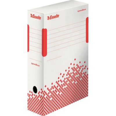 Boîte de classement Esselte Speedbox Blanc/Rouge A4 - Publicité Boîte de classement Esselte Speedbox Blanc/Rouge A4 - Publicité