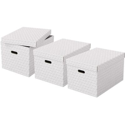 Esselte Light Gray Storage Boxes Set of 3 – 50L - Storage Esselte Light Gray Storage Boxes Set of 3 – 50L - Storage