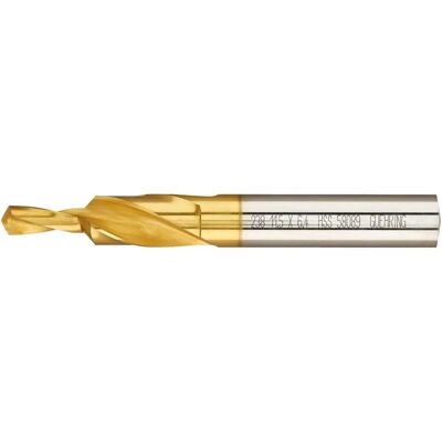 Gühring HSS-Kurzstufenbohrer - TiN-beschichtet, 90°, M5 Gühring HSS-Kurzstufenbohrer - TiN-beschichtet, 90°, M5