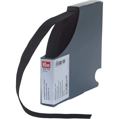 Cinta de bies de 20mm Prym Elástica Negra - por metro Cinta de bies de 20mm Prym Elástica Negra - por metro