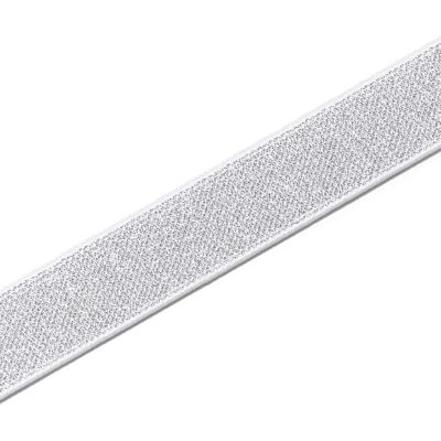 Prym 25mm Sparkle Metallic Lurex Elastic White Silver - por metro Prym 25mm Sparkle Metallic Lurex Elastic White Silver - por metro