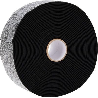 Lurex Metálico Brillante Prym Elastico - 50mm Negro Plata - Material de Costura Lurex Metálico Brillante Prym Elastico - 50mm Negro Plata - Material de Costura