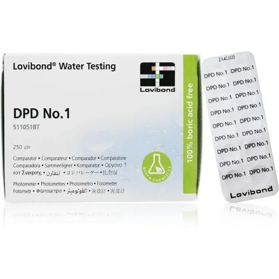 Kit de réactifs en comprimés Lovibond DPD 1 - Test de chlore - Publicité Kit de réactifs en comprimés Lovibond DPD 1 - Test de chlore - Publicité