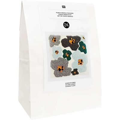 Rico Design Kissen-Set - Punch Needle Blumen Blau 40x40cm Rico Design Kissen-Set - Punch Needle Blumen Blau 40x40cm