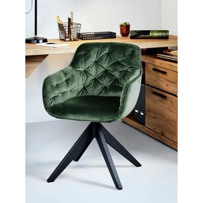 JAHNKE Kensington Twist Lock Armchair - Chesterfield, grün, Samt, modern JAHNKE Kensington Twist Lock Armchair - Chesterfield, grün, Samt, modern