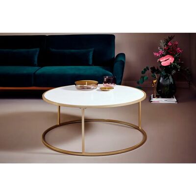 JAHNKE SOL COFFEE Weiß Marmor Look Runder Couchtisch - Couchtisch JAHNKE SOL COFFEE Weiß Marmor Look Runder Couchtisch - Couchtisch
