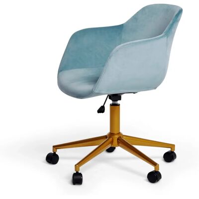 JAHNKE Shell Worx Bürostuhl - Blau & Gold - Ergonomisch, Samtstoff JAHNKE Shell Worx Bürostuhl - Blau & Gold - Ergonomisch, Samtstoff