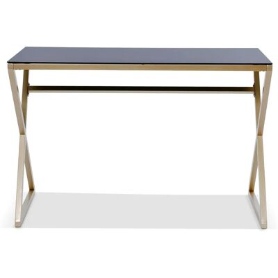 JAHNKE XTRA Schreibtisch - Schwarzglas/Gold - 110x72x50cm JAHNKE XTRA Schreibtisch - Schwarzglas/Gold - 110x72x50cm
