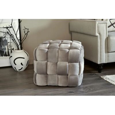 JAHNKE WEB ART S - taupe - Samt - 50x42,5x50 cm - Hocker JAHNKE WEB ART S - taupe - Samt - 50x42,5x50 cm - Hocker