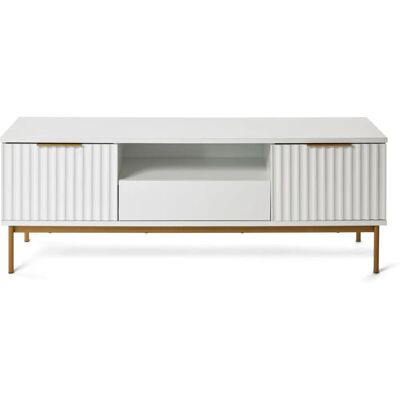 Jahnke Carve TV 140 Weiß Gold Sideboard - Sideboard Jahnke Carve TV 140 Weiß Gold Sideboard - Sideboard